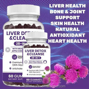 Gummies au vinaigre de cidre de pomme, Gummies détoxifiantes pour le <span class=keywords><strong>foie</strong></span> avec chardon-Marie, Soutien détoxifiant et nettoyant 28-en-1 pour un <span class=keywords><strong>foie</strong></span> sain - Product Image 1