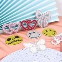 Appliques Pentagramme Scintillantes Perlées Faites à la Main pour Vêtements, Motifs Brodés Thermocollants, Patchs en Cristal de Tailles Mixtes