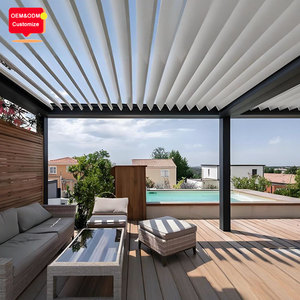 Pergola Bioclimatica Moderna Motorizzata con Lamelle Orientabili Impermeabili in Alluminio per Giardino Esterno e Ristoranti - Product Image 3