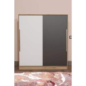 Armario Moderno Independiente Zambak de 2 Puertas Corredizas, Armario de Madera Melamina con Múltiples Estantes y Cajones para Espacios Pequeños en Apartamentos, Plegable - Product Image 4