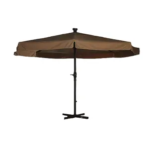 Yüksek kaliteli bahçe güneş şemsiyesi istikrarlı LED ışık şemsiye veranda şemsiye