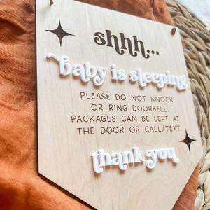 <span class=keywords><strong>Non</strong></span> suonare il campanello <span class=keywords><strong>non</strong></span> battere il segno del sonno del bambino per il regalo della doccia - Product Image 2