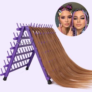 Time Machine Wig Display Rack 54-Spool Desktop Hair Braiding Stand Storage Holder for Wigs and Extensions - Product Image 1