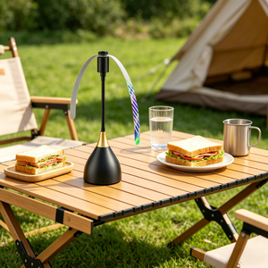 Ventilateur anti-mouches portable à pales souples et silencieux, prêt à être expédié, avec crochet de suspension et base de support pour le camping, les pique-niques et les barbecues - Product Image 6