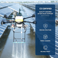 Drone de nettoyage de panneaux solaires en alliage d'aluminium, pulvérisation d'eau haute pression, 4 axes, itinéraire de nettoyage intelligent