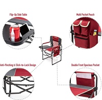 Chaises de camping pliantes robustes WOQI 43 avec table rabattable et sac isotherme