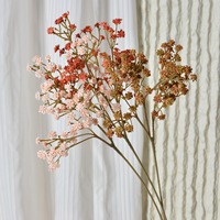 KEWEI 1885 Bunga Baby's Breath Artificial 3 Tangkai Real Touch, Pengisi Buket Toko Bunga, Bahan Floral Grosir