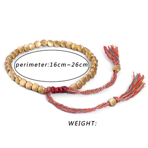 <span class=keywords><strong>Bracelet</strong></span> d'amitié porte-bonheur en cuivre tibétain, corde en or, <span class=keywords><strong>Bracelet</strong></span> de Protection spirituelle de guérison - Product Image 5