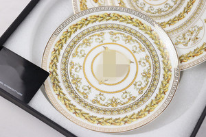 Bone China Plate Creative V-shaped Pattern Dinnerware Hotel Western Steak Plate Household Salad Plate - Product Image 5