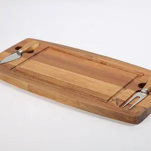 Tablero de madera de Acacia para queso, juego de cuchillo, plato de queso Charcuterie para queso