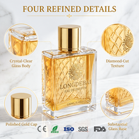 Flacon de parfum en verre transparent OEM&ODM 50ml 100ml, flacon de parfum carré vide avec bouchons pour cosmétiques
