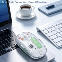 Souris optique sans fil double connexion LED, mini souris de jeu, 4 boutons, rechargeable 500 mAh, interface USB Type-C, ergonomique, en stock
