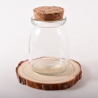 Usine personnalisée 100ML 150ML 200ML 300ML Bouteille en verre de luxe ronde avec couvercle en liège transparent pour pouding