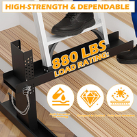 Stabilisateur d'escalier JH-Mech pour échelles simples, pliables, réglable de 12 à 18 pouces, pieds en acier, niveleur d'échelle