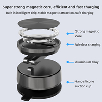 Chargeur sans fil magnétique à ventouse en alliage d'aluminium avec logo personnalisé, compatible 15W pour support de téléphone de voiture, modèle FY85-E