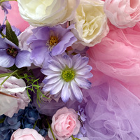 NINI Schmetterling Rosa Lila Blumenständer Geburtstagsdekoration Hochzeitsfeier Hotel Hintergrund-Dekor Tragbare Künstliche Blumen