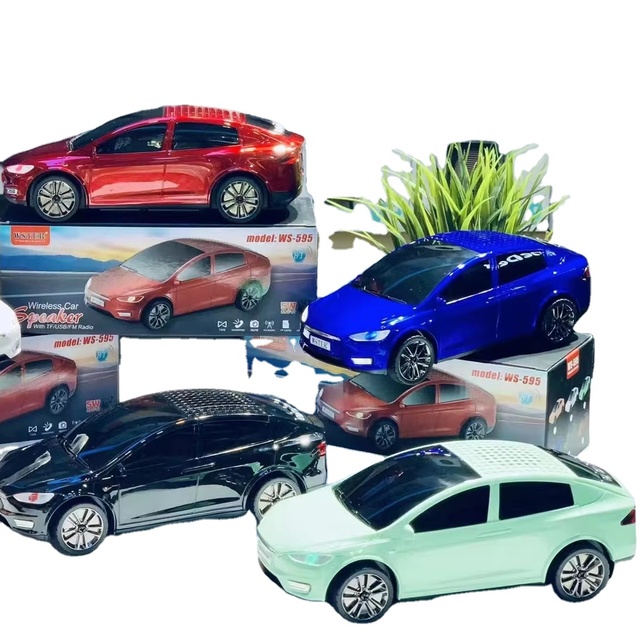 WSTER WS-595 MODEL X Car Shaped Wireless Blue Tooth Speaker with TF USB FM Handsfree AUX TWS Selfie Rechargeable Battery