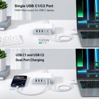 Adaptateur de voyage universel HNT 200W PD à 6 ports, chargeur rapide pour téléphones et ordinateurs portables avec prise US EU UK AU, certification CE FCC UKCA