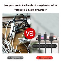 Clips organisateurs de câbles en silicone flexibles et réutilisables à 1-5 trous pour la gestion de divers câbles, noirs, auto-adhésifs pour câbles de données