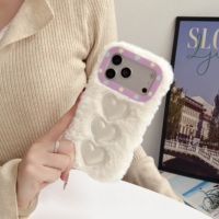 Étui de téléphone portable en peluche douce et moelleuse pour iPhone 11 12 13 14 15 16 17 18 Pro Max Plus – Collection Hiver Tendance