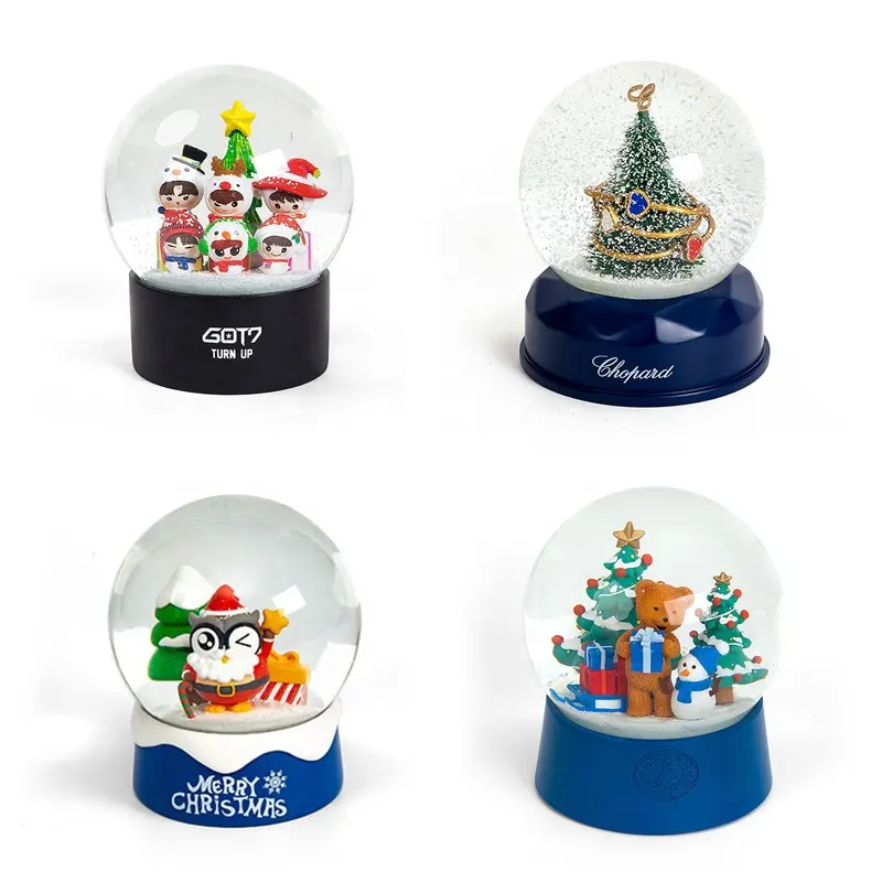 Custom Large Christmas Resin Charms Glass Snow globe Logo Customized Snow globe Durable High Quality For Holiday Decoration
