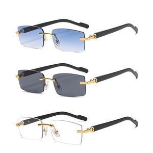 Novos Óculos de Sol da Moda sem Armação para Mulheres, Óculos com Lentes Transparentes de Corte Moderno para Homens, Óculos de Sol Casuais para Negócios e Viagens - Product Image 1