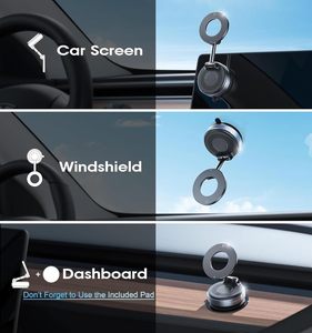 Magnets Car Mobile Stand Universal 360 <b>Rotating</b> Vaccum Suction Upgraded Quality Folding Magnetic Car Phone Holder Phone Mount - Product Image 2