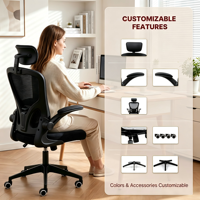 Chaise de bureau réglable à dossier haut chaise de bureau ergonomique en maille d'ordinateur pivotante avec soutien lombaire pour s'asseoir toute la journée