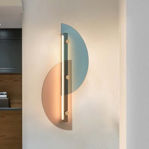 <span class=keywords><strong>Applique</strong></span> murale en verre d'art moderne | <span class=keywords><strong>Applique</strong></span> murale décorative design <span class=keywords><strong>demi</strong></span>-<span class=keywords><strong>lune</strong></span> bleu dégradé et ambre - Product Image 5