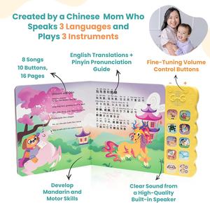 Aprender Chino Es Divertido, Libros Bilingües de Chino e Inglés <span class=keywords><strong>para</strong></span> Niños con 8 <span class=keywords><strong>Canciones</strong></span>, Libro de Sonidos <span class=keywords><strong>para</strong></span> Niños - Product Image 3