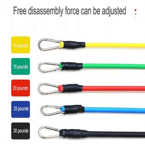 Ensemble de 11 bandes de résistance en TPE et latex, réglables sur 5 niveaux, pour la musculation et le fitness, avec logo - Product Image 3