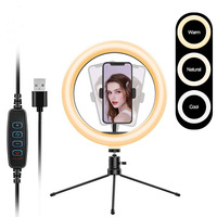 Anneau lumineux LED circulaire de 10 pouces (26 cm) le plus vendu pour le maquillage, la vidéo, le studio et le streaming en direct