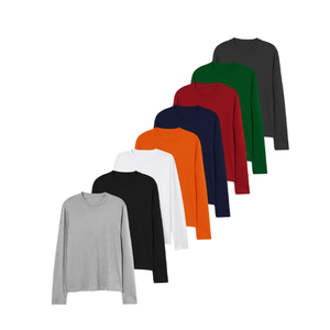 Pull uni à col rond de haute qualité T-Shirt tricoté pour hommes à la mode décontracté à manches longues grande taille grande taille T-shirts pour hommes - Product Image 1