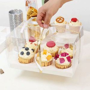 Tùy chỉnh Bánh gói hộp cupcake đóng gói trong suốt 2 4 6 12 Muffin cup hộp Pastry bao bì Bánh gói quà tặng bánh hộp - Product Image 4