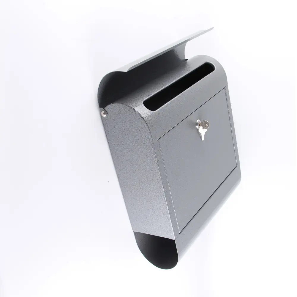 Metal Wall Mounted Lockable Mailbox with Key and Newspaper Holder Large Capacity Post Box Letter Box