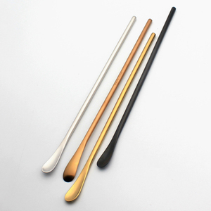 Cuchara única japonesa de acero inoxidable 304, cuchara de regalo para azúcar PVD inox, mango largo, cuchara estrecha para café y postre - Product Image 2