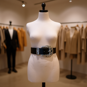 Cintura in Vera Pelle 4*110cm con Fibbia Argento, Cintura alla Moda - Product Image 3