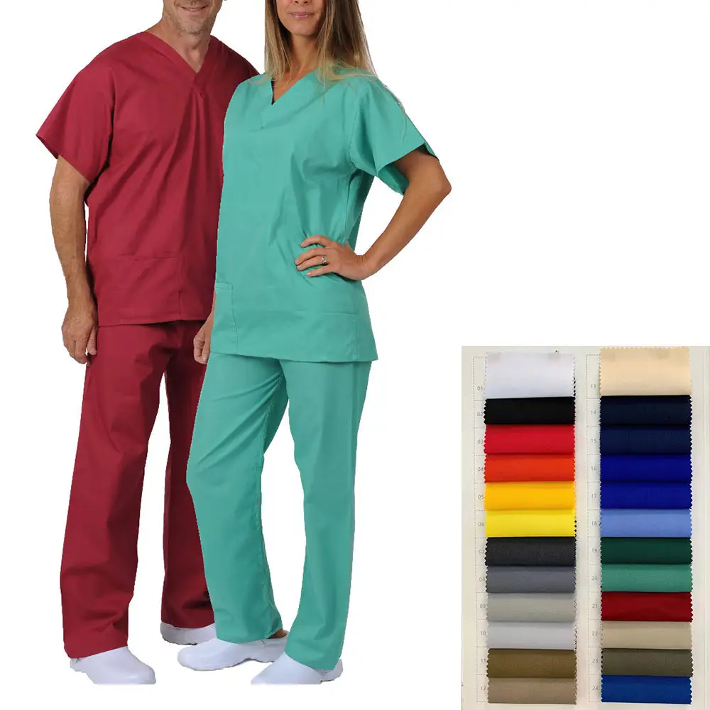 Factory wholesale TC twill fabric for medical scrub suits and hospital nurse uniforms