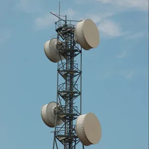 Antena de aço para comunicação de telefone, antena gsm 30m, triângulo, torre guyed