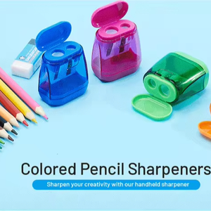 Đồ dùng học tập đôi lỗ nhựa với Nhỏ Gọn màu cầm tay bút chì mài mới PS vật liệu mài cho bút chì - Product Image 2
