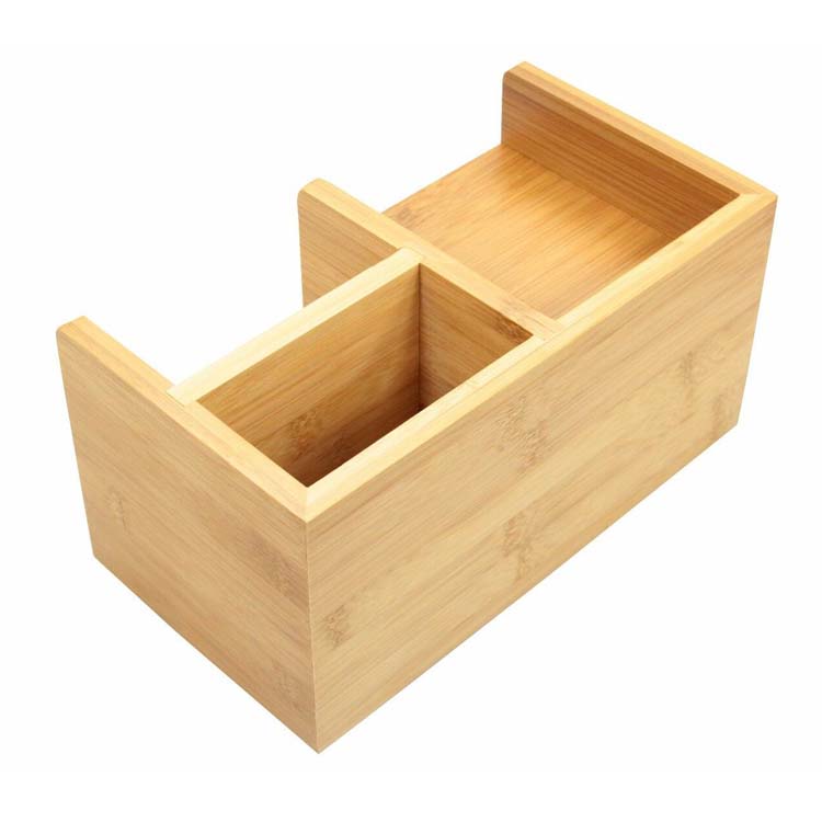 Бамбуковый Настольный органайзер, держатель для ручек с выдвижным ящиком