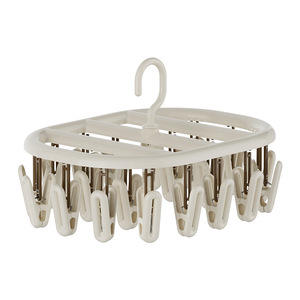 Clothing Organizer Sock Drying Rack Round Cream Color Hook Type Multi Functional Underwear Dryer Home Use - Product Image 5