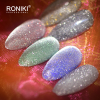 RONIKI globale Mode Disco Crystal Cat Eye Reflection Nagellack Cat Eye Flash Gel für Super Shining Nail Art