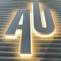Enseigne publicitaire personnalisée en acier inoxydable rétroéclairée par LED 3D, étanche IP65, contrôle par application, lettres personnalisées pour centre de vente immobilière