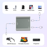 Adaptateur convertisseur vidéo USB-C vers HDTV 4K 60Hz (femelle-femelle) avec câble d'alimentation USB-C pour lunettes AR RayNeo PS5