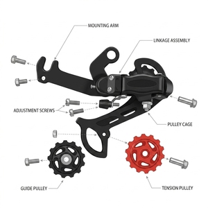 Cambio <span class=keywords><strong>Trasero</strong></span> de 21 <span class=keywords><strong>Velocidades</strong></span> Tipo Gancho para Bicicleta de Montaña, <span class=keywords><strong>7</strong></span> <span class=keywords><strong>Velocidades</strong></span>, con Ruedas de Polea y Soporte de Montaje - Product Image 4