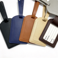 Sac de voyage avec logo personnalisé Valise en cuir végétalien écologique Porte-étiquette de bagage en PU personnalisé Porte-étiquettes pour carte d'identité