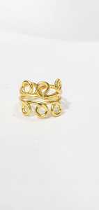 Gold Swirl <b>Statement</b> <b>Ring</b> | Abstract Wire Loop | Unique Boho Stacking <b>Ring</b> | Gift for Her - Product Image 2