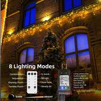 Lampu Natal 15M 500LED dengan Remote Control 8 Mode Lampu Tali Peri untuk Dekorasi Pesta Pernikahan Taman Baru