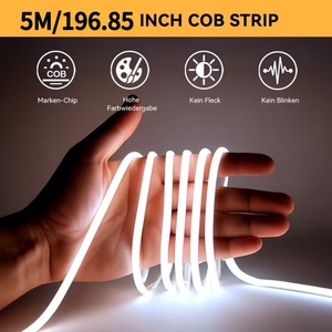 ไฟแถบ LED คุณภาพสูง ตัดได้ตามต้องการ — ไฟแถบ LED COB ความสว่างสูง 5 เมตร — ไฟแถบ LED แบบยืดหยุ่น ไร้การกระพริบ ค่า CRI สูง - Product Image 6